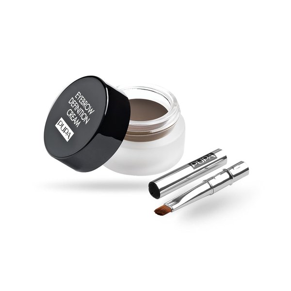 Pupa Milano Eyebrow Definition Cream - Perfect For Sculpting Eyebrows - Great Color Payoff - Natural Looking Results - Smooth, Super Pigment Texture - Long Lasting Hold - 004 Dark Chocolate - 0.09 Oz