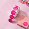 1000 Pieces 1.5 Inch Customer Appreciation Stickers Small Business Sticker Roll Round Self Adhesive Stickers Labels for Packing Mailing Envelopes Postcards (Rose Red Background)