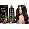 RILSIC Black Hair Dye Shampoo 3 IN 1, Herbal Natrual Hair Dye Shampoo Instant Hair Color Shampoo for Women Men - Grey Hair Coverage- Long Lasting-Black Hair Dye Coloring in Minutes(500ML) (Black)