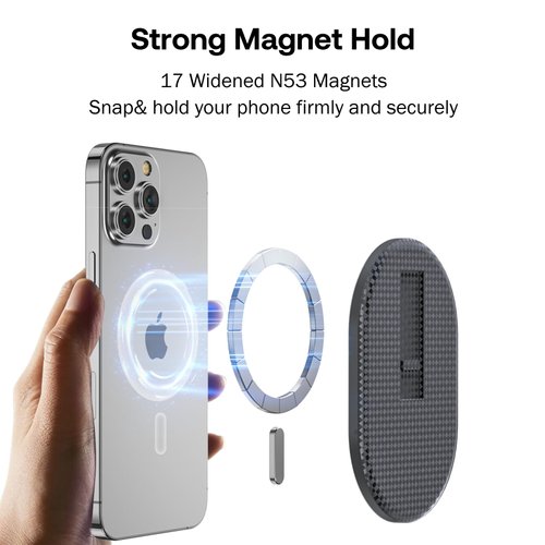 AUROX Magnetic Phone Grip Holder for MagSafe, Phone Grip Strap Holder as Kickstand, Magnetic Finger Phone Grip Stand Holder, Compatible with iPhone 16/15/14/13/12 Series, Sakura Pink