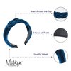 Motique Accessories 1.5 Inch Velvet Braid Headband Women and Girls Hair Band - Blue