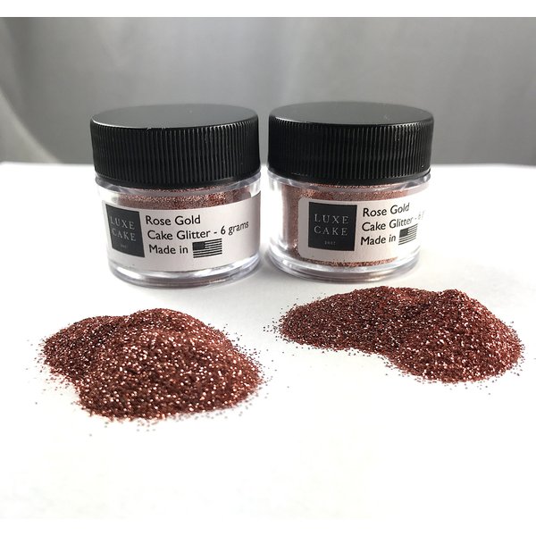 Luxury Cake Glitter, 12 grams, USA Made (Rose Gold (2 pack))