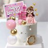 26PCS Princess Cake Topper Castle Cake Topper Girl Princess Cake Topper Happy Birthday Cake Decoration for Girl Birthday Princess Party Supplies