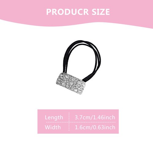 4Pcs Rhinestone Hair Ties Ponytail Holder, Fashion Elastic Crystal Hair Ties for Thin Thick Hair, Rhinestone Hair Accessories Hair Bands for Women Girls