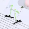 10pcs Green Bean Sprout Hair Clip Plant Grass Hair Accessories Kids DIY for School Home Party Clips and Barrettes