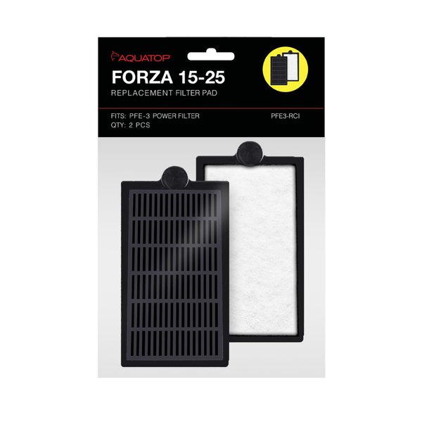 AQUATOP Replacement Filter Inserts with Premium Activated Carbon for FORZA PFE-3 - 2 Pack, Aquarium Filter Cartridges, PFE3-RCI