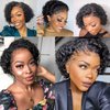 Curly Pixie Cut Wig Human Hair 4X4 HD Lace Short Curly Wigs Wear and Go Glueless Wigs Pre Plucked Pre Cut Short Curly Glueless Bob Wigs Human Hair for Women