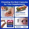 ATLEMISME Empty Vegan Capsules Size 00 - Vegan Capsules Empty (500 Count) Empty Capsules DIY Vegetable Capsule Filling - Veggie Capsules Empty Caps with 2 Micro Lab Spoons for Capsule Filling