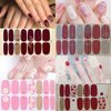 SILPECWEE 20 Sheets Glitter Nail Polish Strips Nail Stickers Full Nail Wraps for Women Adhesive Nail Polish Stickers Gel Sticker Nails with 1pc Nail File
