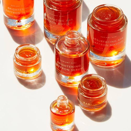 RANAVAT Radiant Rani Resurfacing Saffron AHA Masque - 2 Minute Skin Brightening Exfoliating Face Mask for Dryness and Dullness - Improves Luminosity With Saffron, Papaya & Lotus (1.7 oz)