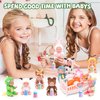 HAPGFS 12 PCS Mini Baby Dolls Set, Reborn Baby Doll 4 Inch with Feeding Bottles for Kids 3+, Girls Birthday Party Favors Realistic Babies with Animal Clothes for Easter Egg Filler