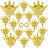 16 Pcs Crown Balloons,Gold Crown Foil Balloons Crown Shape Balloons Gold Anniversary Balloons for Christmas Birthday Party Baby Shower Wedding Bridal Shower Princess Themed Party Supplies