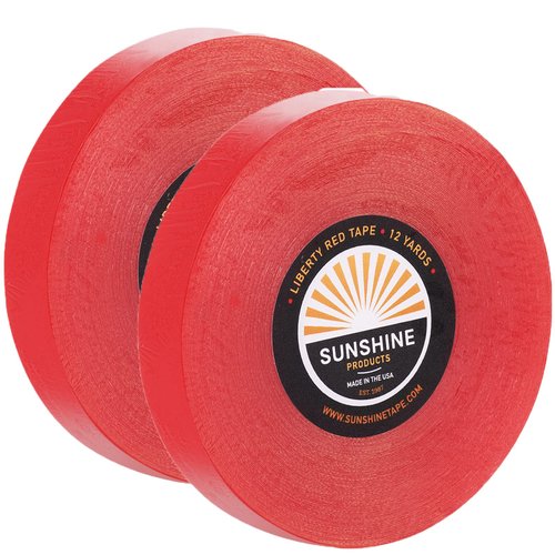 Sunshine Liberty Red Liner Wig Tape Roll (2 Pack) 1Ó x 12 yds, Double Sided Toupee Adhesive Tape Roll - Made in USA (Liberty Red)