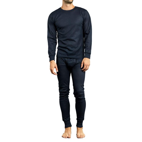 Knocker Men's 2pc Long Thermal Underwear Set Black