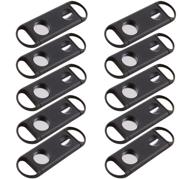 Prestige Import Group Plastic Guillotine & V-Cut Combo Cigar Cutters - 10 Pack - up to 54/50 Ring Gauge