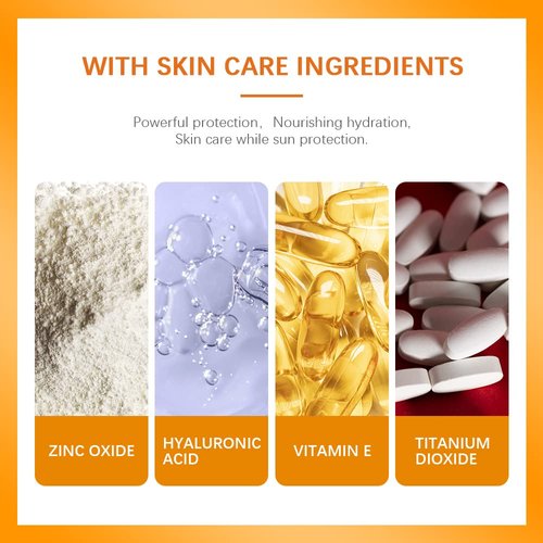 Hydrating Sunscreen, Face Sunscreen, Sunscreen for Face and Body, Tinted Sunscreen, Mineral Sunscreen, Sunblock, Body & Face Sunscreen Spf 50, Oxide, Titanium Dioxide, Hyaluronic Acid, Vitamin E Sunscreen for All Skin Types (1PCS)