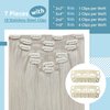 Fshine Clip in Hair Extensions Real Human Hair Straight Natural Remy Hair White Blonde 7Pcs 120g 16 Inch Hair Extensions Clip in Human Hair Lace Double Weft with 18 Clips