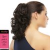 EasiHair Crush Ponytail Color 16/22 Banana Crème Hairpieces 7.5-10" Length Reversible Claw Clip Attachment Synthetic Curly Layered Pony Clip On Bundle MaxWigs Hairloss Booklet