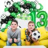 13th Birthday Soccer Balloons Arch,13th Soccer Garland Kit with Green Number 13 Balloon Football Balloons Soccer Mylar Foil Balloons for Boys Kids 13th Birthday Soccer Theme Party Decorations