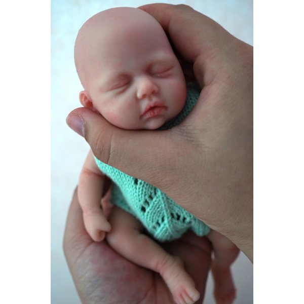 Newtotlove 7 Inch Reborn Baby Doll， Silicone Doll Boy, Mini Realistic Newborn Baby Dolls Silicone Full Body with Feeding Accessories&Gift Box