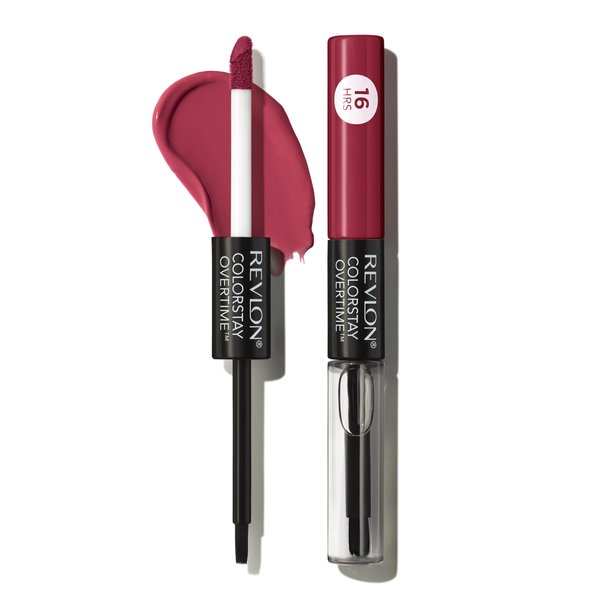 REVLON Liquid Lipstick with Clear Lip Gloss, ColorStay Overtime Lipcolor, Dual Ended with Vitamin E, 280 Stay Currant, 0.07 Fl Oz (Pack of 1)