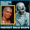 8 Pcs Halloween Bald Head Cap Party Costume Include 4 Makeup Latex Bald Caps and 4 Hair Wig Caps for Adults Kids Women Men (Multi Style)
