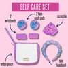 Lilly Pulitzer Self Care Kit, Spa Gift Set for Women with Spa Headband, 2 Face Wash Pads, 2 Wristbands, and Scrunchie, Secret Escape