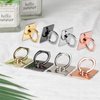 [2 Pack] Square Sparkling Cell Phone Ring Holder Stand,360 Degree Rotation and 180 DegreeAdjustable Finger Ring Kickstand with Polished Metal Phone Grip (Black)