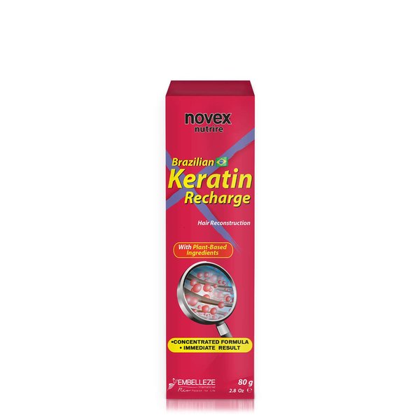 Novex Keratin Recharge Leave In Conditioner, Reconstructive Keratin, Frizz Control and Damage Repair, 2.8 Oz
