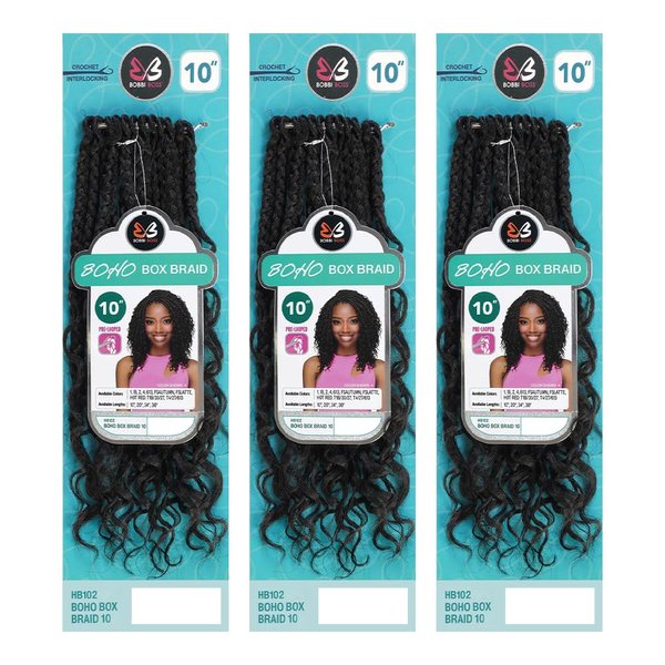 Bobbi Boss Crochet Braids HB102 Boho Box Braid 10" (3-Pack, 4_Medium Dark Brown)