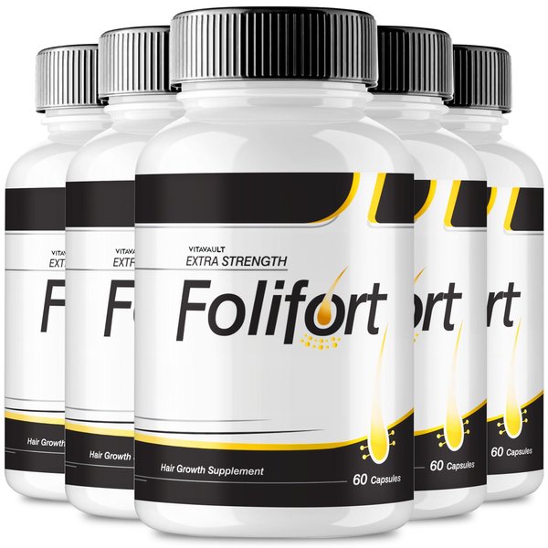 (5 Pack) Folifort Extra Strength Hair Growth Supplement, 300 Capsules - Advanced Hair Loss Support for Fuller, Thicker Hair