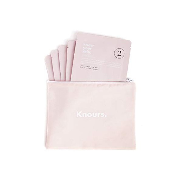 Knours. Nourishing & Hydrating Mask, Rose Water Toning Rejuvenating Facial Nourishing Clean Beauty (5 Count)