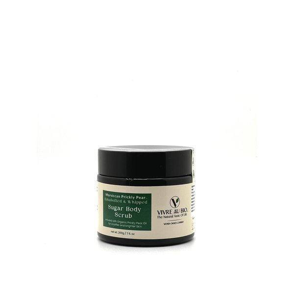 100% Natural Emulsified Sugar Body Scrub Infused with Moroccan Prickly Pear 200g. Formulated in Sweden & Made in Morocco with 100% Moroccan Sourced Ingredients. ISO & GMP Certified.