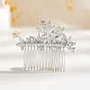 AW BRIDAL Cubic Zirconia Wedding Hair Comb Hair Accessories Flower Bridal Hair Clip Hair Pieces for Brides Bridesmaids Women (Silver)