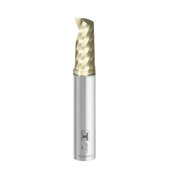 SPEED TIGER Solid Carbide CNC Spiral O Single Flute End Mill - IAP1/4"Diameter 1/4"Shank 2"OVL(1 Piece, 1/4") - for Aluminum, Wood, Plastic, Brass, Copper Cutting – Mill Bits Sets for Professionals