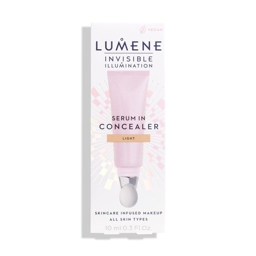 Lumene Invisible Illumination Serum in Concealer - Vitamin E Hydrating Concealer - Lightweight Color Corrector for Dark Circles - Multi-Use Makeup Hybrid - Light (10ml)