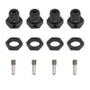 Share Goo Aluminum Wheel Hubs 17mm Hex Nuts Threadlock Compatible with Traxxas E-Revo E-Maxx Revo 3.3 Slayer Pro 4x4 Summit XO-1 1/10 Off-Road Climbing Car (Black)