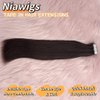 NIAWIGS Silky Straight Tape In Hair Extensions Human Hair For Black Women Straight Tape On Hair Extensions 40pcs Tape Ins 85 Gram Per Pack 14 Inches