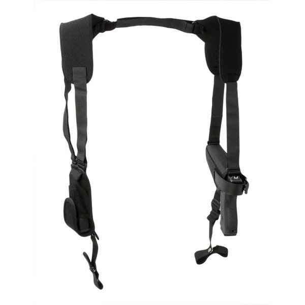 Uncle Mike's Off-Duty and Concealment Pro-Pak Kodra Nylon Horizontal Shoulder Holster (Size 0, Black)