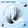 DYSILK Lashes Clusters Individual Lashes - Fluffy Lash Clusters 280pcs DIY Lash Extension Mink Eyelash Clusters Wispy 10-16mm Volume Lash Clusters C Curl Reusable (60D+80D-Fluffy-10-16mm Mix)
