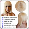 21AE Glueless Wigs Human Hair Bleached Knots, 613 Blonde Bob Wig with Bangs, Blunt Cut Silky Straight Realistic Look HD Lace 12 Inch Short Bob Wigs With Bangs, 100% Brazilian Human Virgin Hair Wigs