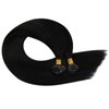 Ugeat 18 Inch Pre Bonded Flat Tip Hair Extensions #1 Jet Black Flat Tip Real Human Hair Extensions 50 Grams Fusion Hair Extensions Human Hair for Black Women 50s
