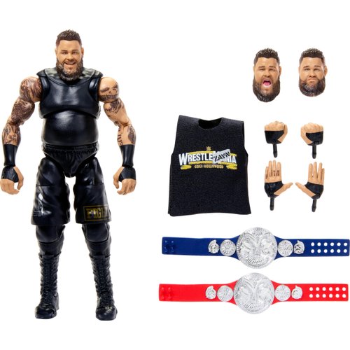 Mattel WWE Ultimate Edition Fan Takeover Action Figure, Kevin Owens Collectible Set with Interchangeable Accessories Like Extra Heads & Swappable Hands