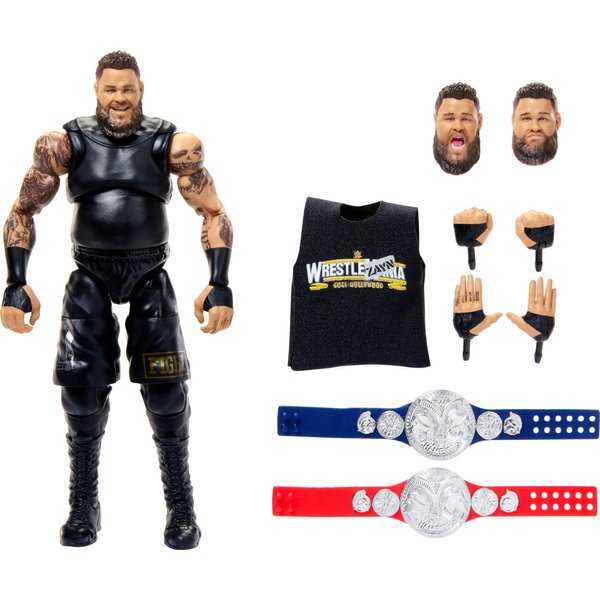 Mattel WWE Ultimate Edition Fan Takeover Action Figure, Kevin Owens Collectible Set with Interchangeable Accessories Like Extra Heads & Swappable Hands