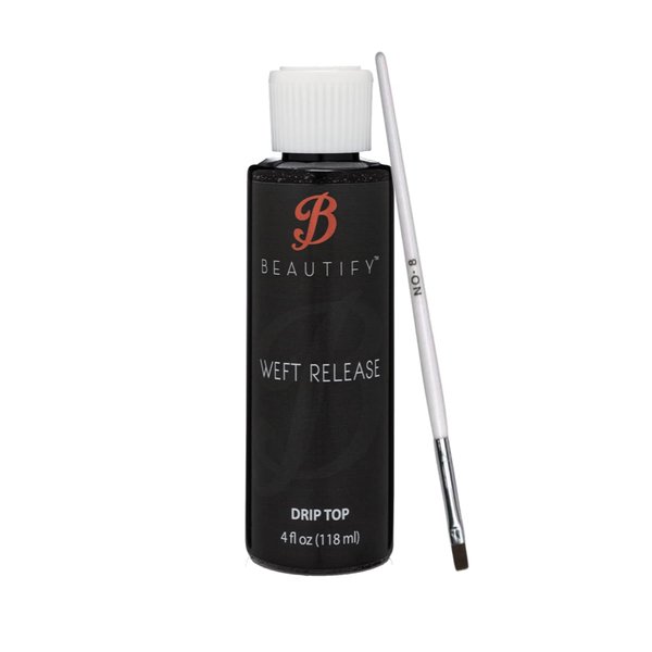 4fl oz Weft Release Drip-Top w/White Brush Applicator Saver Bundle Pack | Convenient Hair System Removal Kit | Wigs Front Super Bonding Weave Active Lace Melting | Bold Hold Adhesive Remover
