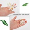 Elegant White Flower Hair Clips for Women Decorative Hair Barrettes with the Appearance of White Magnolia Flower Hair Barrettes Small for Prom and Wedding