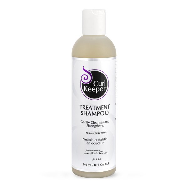 Curl Keeper Treatment Shampoo for Curly Hair, 8 Fl Oz - Daily Hair Shampoo Gently Cleanses & Strengthens All Curl Types - Rebuilds & Restores Damaged Hair - Water Based & Sulfate Free Shampoo