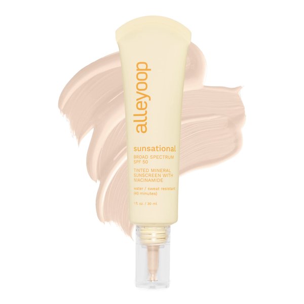 Alleyoop Sunsational Tinted Moisturizer Sunscreen for Face Broad Spectrum SPF 50, 100% Mineral Sunscreen with Jojoba, Protects Hydrates and Soothes Skin, Vegan, Cruelty-Free - Dawn