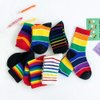 EIAY Shop Little Girls' Boys' Rainbow Stripes Cotton Crew Socks (Rainbow 6 Pack, 3-5 Years)