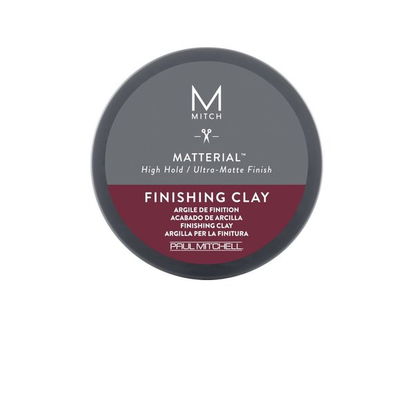 MITCH by Paul Mitchell Matterial Finishing Clay for Men, High Hold, Ultra-Matte Finish, For All Hair Types, 3 oz.